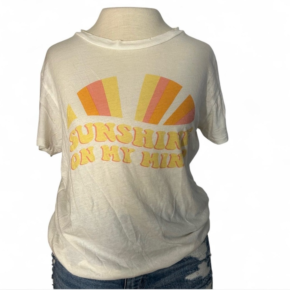 Wildfox Cream Tee with Sunshine Graphic
